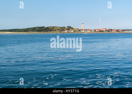 Green Beach und Leuchtturm Brandaris Terschelling, Wattenmeer-Insel in Friesland, Niederlande Stockfoto