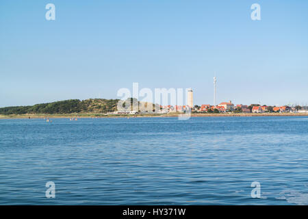 Green Beach und Leuchtturm Brandaris Terschelling, Wattenmeer-Insel in Friesland, Niederlande Stockfoto