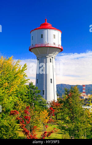 Wasserturm am Suido Koen Park Nagaoka Stadt Niigata, Japan Stockfoto