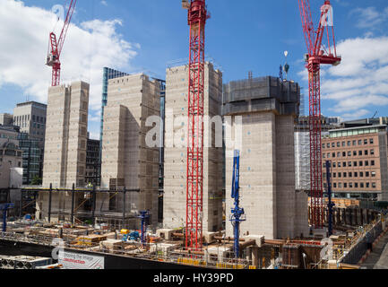 Baustelle der Investmentbank Goldman Sachs neue Europabüro am Farrington Street, London EC1, betrachtet von Holborn Viaduct Stockfoto