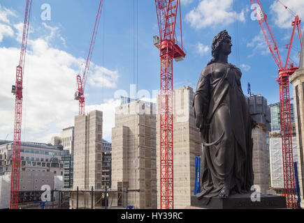 Baustelle der Investmentbank Goldman Sachs neue Europabüro am Farrington Street, London EC1, betrachtet von Holborn Viaduct Stockfoto