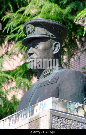 Statue von Admiral Isoroku Yamamoto Nagaoka Niigata Japan Stockfoto