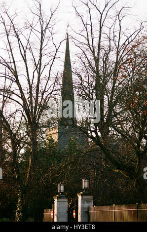 Spire der alten Marienkirche, Stoke Newington, London UK Stockfoto