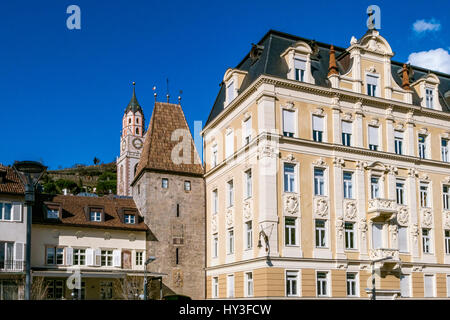 Sandplatz in Meran alte Stadt, Meran, Südtirol, Italien, Europa Stockfoto