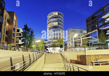 Vasco-Da-Gama-Platz und kaiserlichen Kai in der Hafenstadt in den Abend, Hamburg, Deutschland, Europa, Vasco-Da-Gama-Platz Und Kaiserkai in der Hafencity Stockfoto