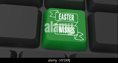 TE252 hndr easter frames mix 2 gegen schwarze Tastatur mit grüner Taste Stockfoto