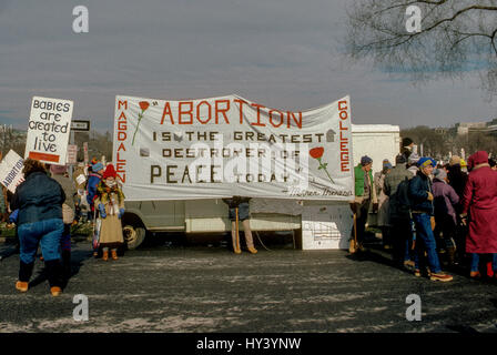 Jährliche RIght To Life März an der Westfront von dem US Capitol und der US-Supreme Court Schritte Washington DC., 22. Januar 1985. Foto: Mark Reinstein Stockfoto