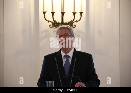 Berlin, Deutschland, 22. Mai 2015: UN-Menschenrechtsrat trifft Bundespräsident Gauck. Stockfoto