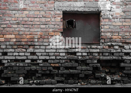 eingestürzte Mauer Backstein Vintage alte Wand Textur-Hintergrund - Stock Bild Stockfoto