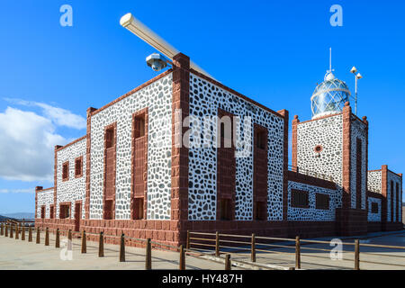 Leuchtturm auf Punta Entellada, Fuerteventura, Kanarische Inseln, Spanien Stockfoto