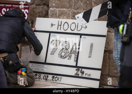 "Robin Hood: Origins Produktion schließt Teil der Hauptstraße in Dubrovnik zu Filmszenen wo: Dubrovnik, Kroatien bei: 28. Februar 2017 Credit: WENN.com ** nur verfügbar für die Veröffentlichung in UK, USA, Deutschland, Österreich, Schweiz ** Stockfoto