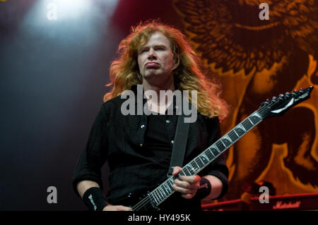 Megadeth führen bei der Epiphone Revolver Golden Gods Awards bei Club Nokia in Los Angeles, Kalifornien am 7. April 2009. Bildnachweis: Kevin Estrada / MediaPunch Stockfoto