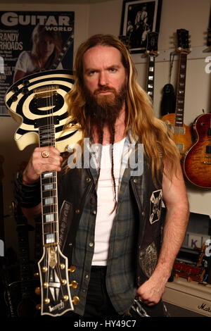 Zakk Wylde die Ozzy Osbourne Band und Leiter von The Black Label Society fotografiert in seinem Haus am 27. Januar 2007 Credit: Kevin Estrada / MediaPunch Stockfoto