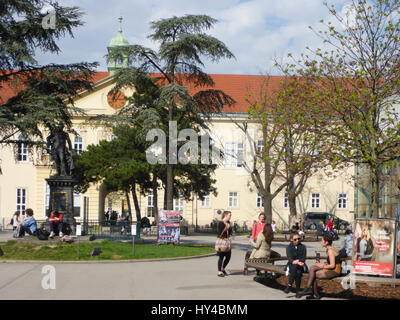 Studenten an Altes Allgemeines Krankenhaus (Altes AKH) alten General Hospital, heute medizinischen Universität (Medical University), Wien, Wien, 09. Stockfoto