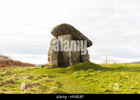 Trethevy Quoit oder das Riesen-Haus. Liskeard, Cornwall, England, Vereinigtes Königreich. Stockfoto