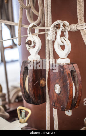 Innen Juan Sebastian Elcano Training Schiff Stockfoto