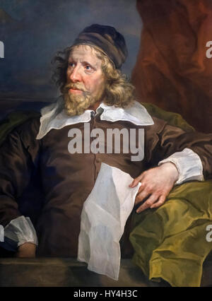 Inigo Jones. Porträt des 17. Jahrhunderts englischen Architekten Inigo Jones (1573-1652) von William Hogarth, Öl auf Leinwand, 1757-58 Stockfoto