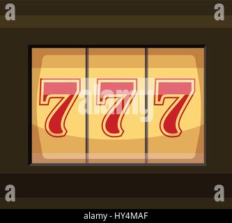 Spielautomat mit drei Siebener-Symbol, Cartoon-Stil Stock Vektor