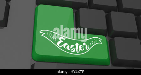 TE252 hndr easter frames mix 2 gegen schwarze Tastatur mit grüner Taste Stockfoto