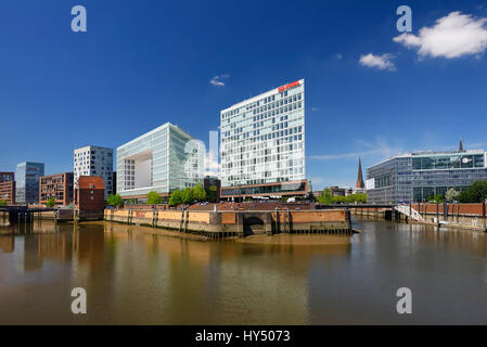 Firmengebäude und Ericus-Contor in der Ericusspitze in der Hafen City Hamburg, Deutschland, Europa, Spiegel-Verlagsgebaeude Und Spiegel-Verlag Stockfoto