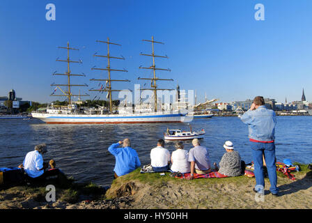 Deutschland, Hamburg, Stadt, Städte, Hamburger, Hafen, Tag, während der Tag, der Elbe, Hafengeburtstag, Segler, Segelschiff, Segelschiffe, historica Stockfoto