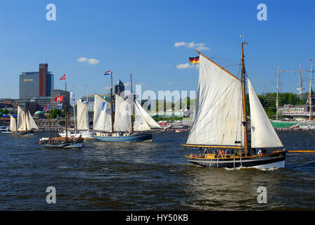 Deutschland, Hamburg, Stadt, Städte, Hamburger, Hafen, Tag, während des Tages, Elbe, Hafen, Geburtstag, Segler, Segelschiff, Segelschiffe, Segel, ce Stockfoto