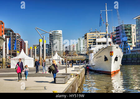 Sandy-Tor-Hafen in der Hafen City Hamburg, Deutschland, Europa, Sandtorhafen in der Hafencity von Hamburg, Deutschland, Europa Stockfoto