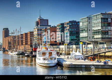 Sandy-Tor-Hafen in der Hafen City Hamburg, Deutschland, Europa, Sandtorhafen in der Hafencity von Hamburg, Deutschland, Europa Stockfoto