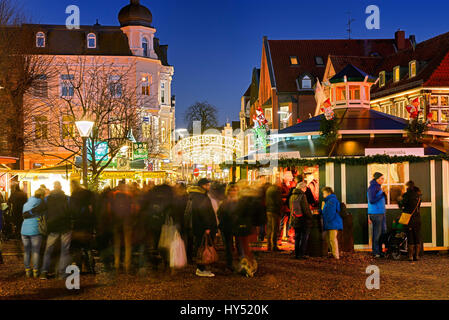 Weihnachten-Messe in der sächsischen Tor in Mountain Village, Hamburg, Deutschland, Europa, Weihnachtsmarkt bin Sachsentor in Bergedorf, Deutschland, Europa Stockfoto