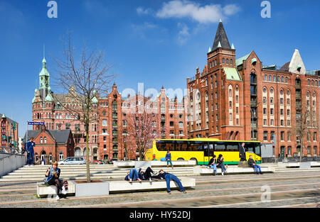 Dar-es-Salaam-Platz in der Hafenstadt Hamburg, Deutschland, Europa, Dar-es-Salaam-Platz in der Hafencity von Hamburg, Deutschland, Europa Stockfoto