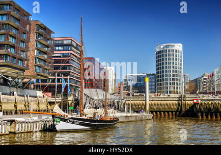 Sandy-Tor-Hafen in der Hafen City Hamburg, Deutschland, Europa, Sandtorhafen in der Hafencity von Hamburg, Deutschland, Europa Stockfoto