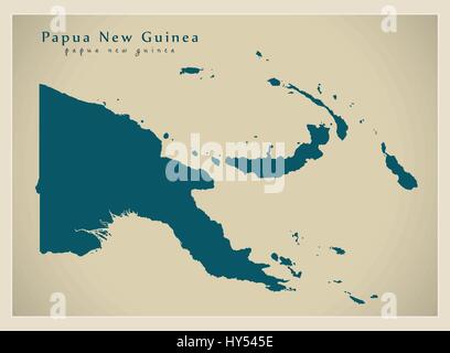Moderne Karte - Papua-Neuguinea PG Stock Vektor