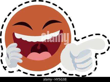 Emoji lustig machen über Symbolbild Stock Vektor