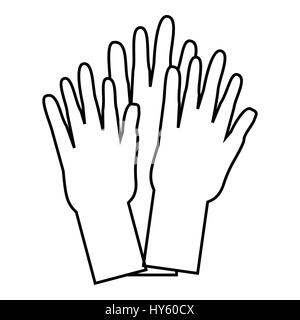 Hände von Menschen verschiedener Nationalitäten-Symbol Stock Vektor