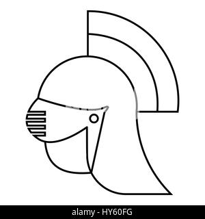 Mittelalterliche Helmsymbol, Umriss-Stil Stock Vektor