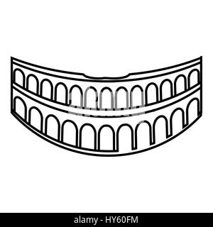 Kolosseum in Rom Symbol, Umriss-Stil Stock Vektor