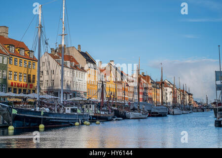 Schönen Frühlingstag am Nyhavn, Kopenhagen, Dänemark Stockfoto