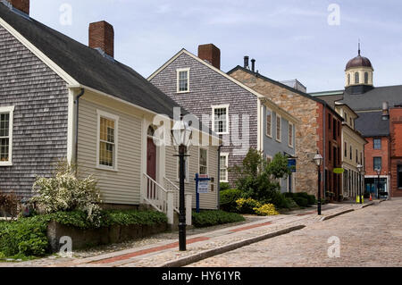 A Straßenszene in den alten Whaling Bezirk des neuen Bedfore, Massachusetts, USA Stockfoto