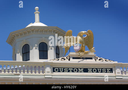 Salem National Historic Site ** die Kuppel und Adler auf dem historischen Custom House-Gebäude. Salem, Massachusetts Stockfoto