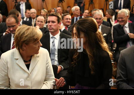 Berlin, Deutschland, 17. Septmeber, 2015: Königin Rania von Jordanien erhält den Walther-Rathenau-Award. Stockfoto