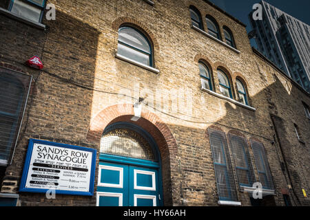 Sandys r. Synagoge in Spitalfields im East End von London. Stockfoto