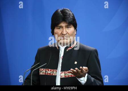 Berlin, Deutschland: 4. November 2015: Präsident Boliviens Evo Morales zu offiziellen Besuch. Stockfoto