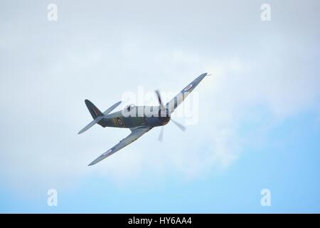 1953 ist Hawker Fury MK, Serial Nr. 37539 Besitz Anglia Flugzeugwerke Restaurationen AG und im UK Zivilflugzeug-Register als G-CBEL. Es derzeit w Stockfoto