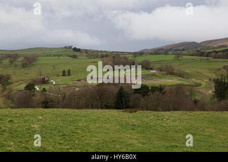 Vindolanda Roman Fort am Hadrianswall in Northumberland, England. Die Festung sind Teil des UNESCO-Weltkulturerbe. Stockfoto