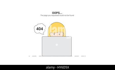 Tag-Web-Master. Oops Fehler 404 Stock Vektor