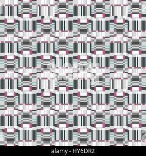 Abstrakte Rüschen geometrische nahtlose Muster. Pixel blinken Textur Stock Vektor