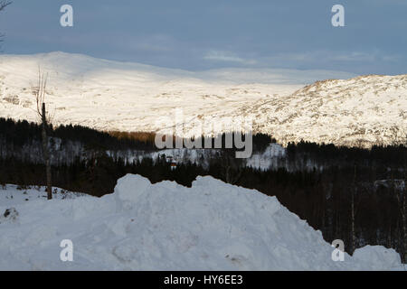 Winter Tag in Sulitjelma, Nördliches Norwegen Stockfoto