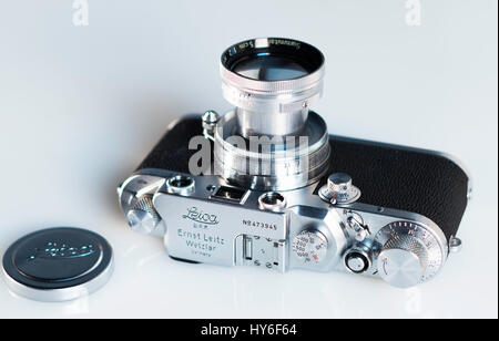 Leica Iiic Kamera, 1949, das ursprünglich von meinem Vater gehörte im Recht, Jazep Jakubans Stockfoto