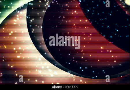 Abstrakte digitale virtuelle Hightech-Hintergrund mit hellen Farben und Spezialeffekte. Stockfoto