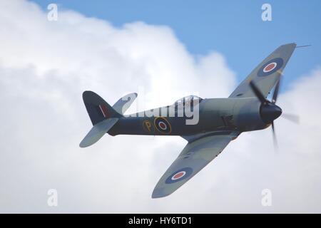 1953 ist Hawker Fury MK, Serial Nr. 37539 Besitz Anglia Flugzeugwerke Restaurationen AG und im UK Zivilflugzeug-Register als G-CBEL. Es derzeit w Stockfoto